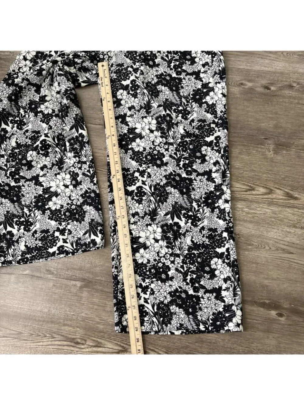 Ann Taylor Wide Leg Floral Pants Waist Tie Full Length Womens Large New